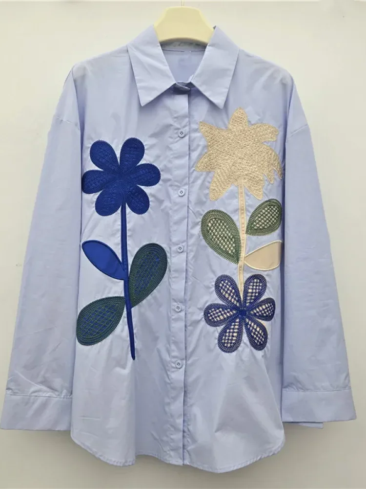 [NEW]CHICMORE Atasan kemeja wanita model unik trendi dengan lengan panjang dan saku cantik