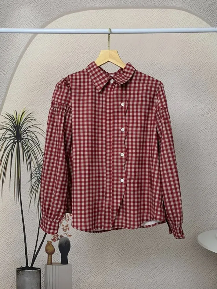 [NEW]CHICMORE Kemeja lengan panjang  atasan longgar ceruk trendi