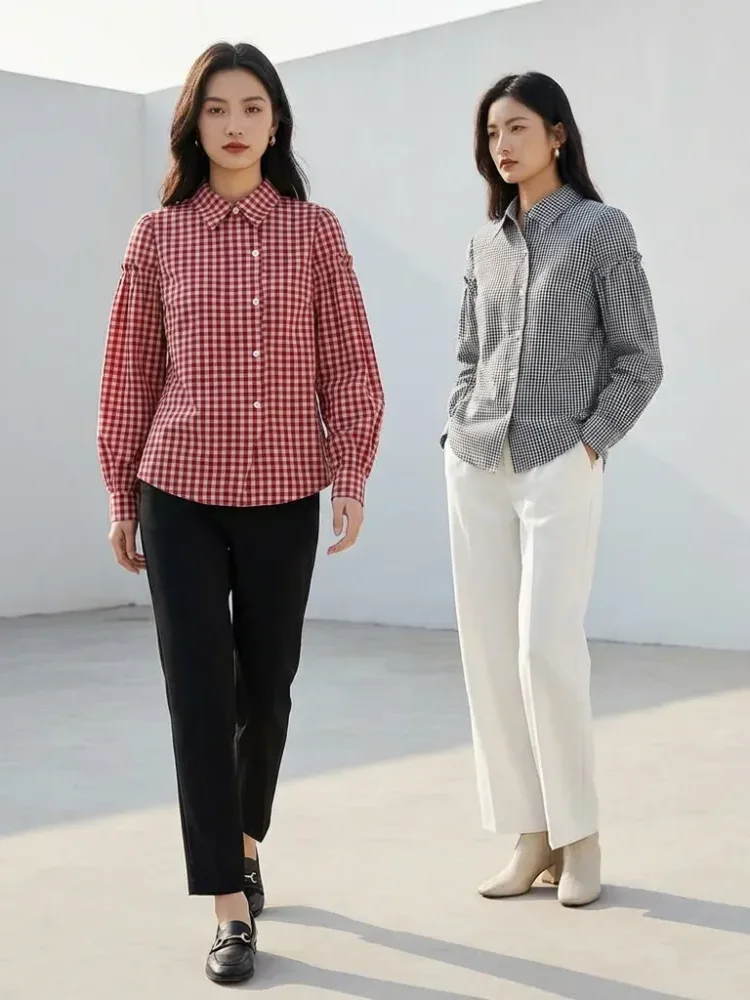 [NEW]CHICMORE Kemeja lengan panjang  atasan longgar ceruk trendi