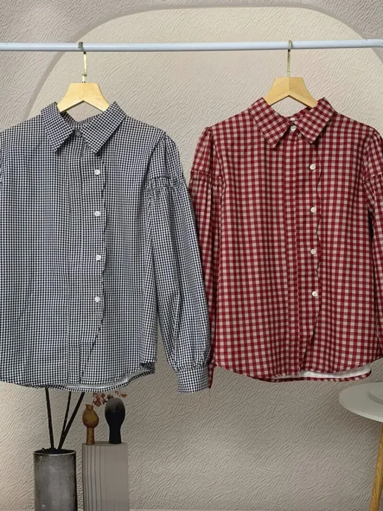 [NEW]CHICMORE Kemeja lengan panjang  atasan longgar ceruk trendi