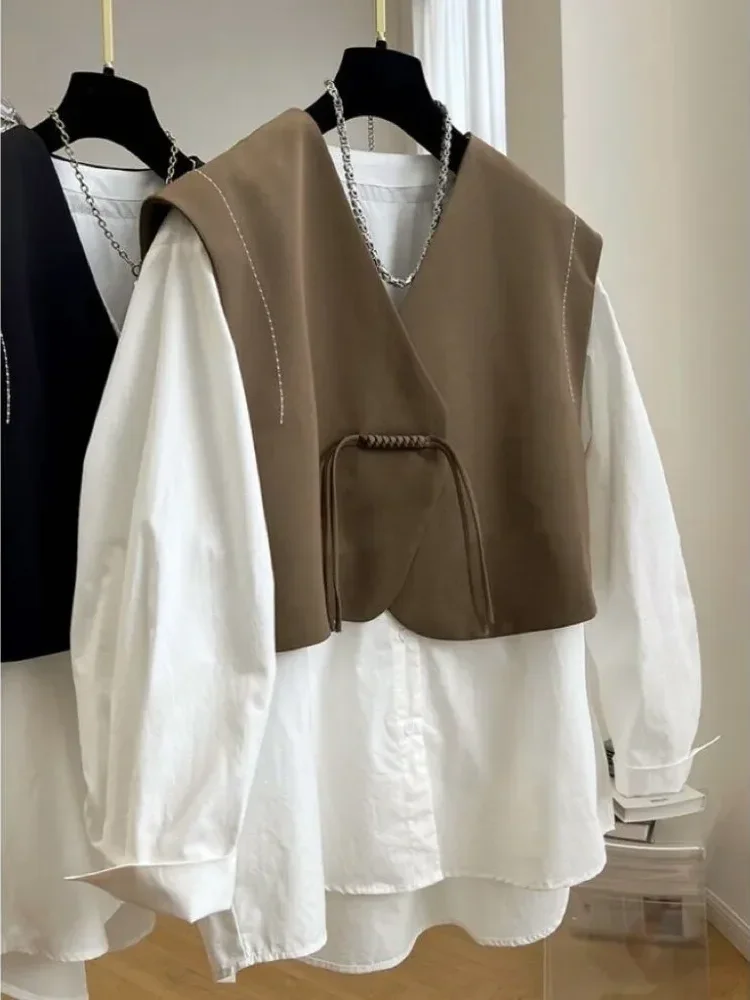 [DISKON KILAT]CHICMORE Kemeja motif garis garis lengan panjang gaya kasual untuk wanita