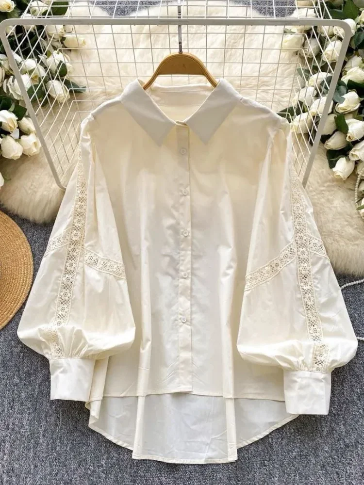 [NEW]CHICMORE Kemeja wanita lengan panjang model longgar warna solid gaya casual