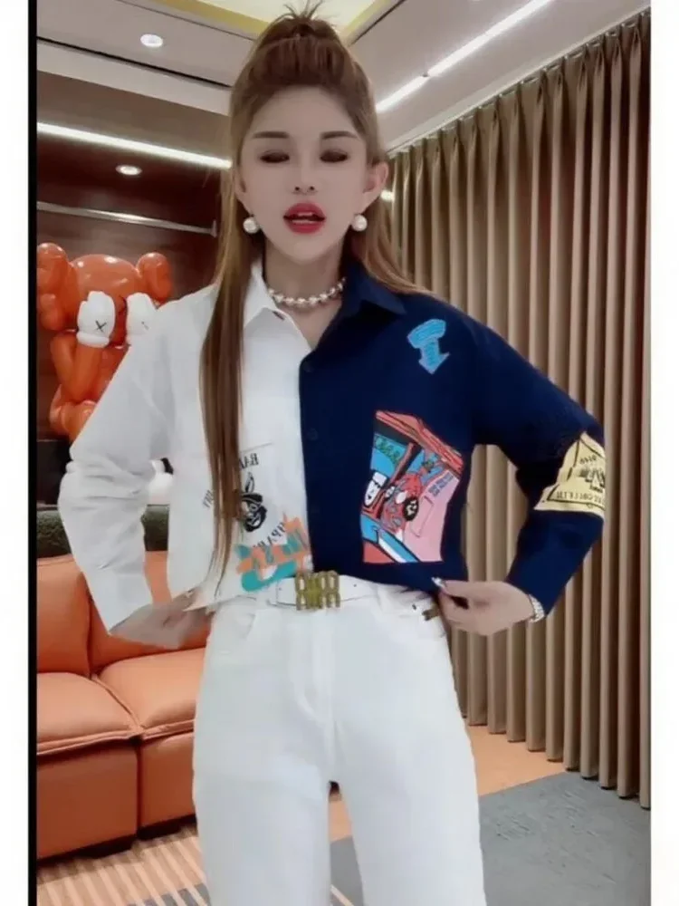 [NEW]CHICMORE Atasan kemeja gaya modis lengan panjang untuk wanita