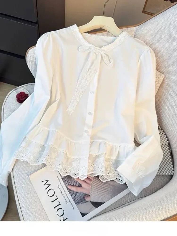 [READY STOCK]CHICMORE Kemeja wanita feminime variasi pita cantik berlengan panjang gaya minimalis