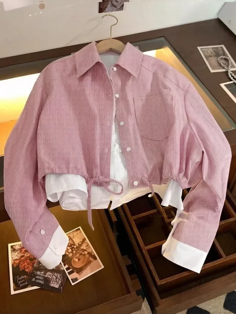 [NEW]CHICMORE Atasan modis garis-garis lengan panjang simple elegan