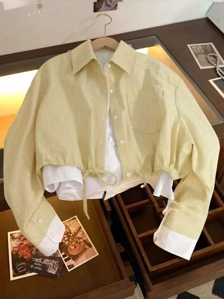 [NEW]CHICMORE Atasan modis garis-garis lengan panjang simple elegan