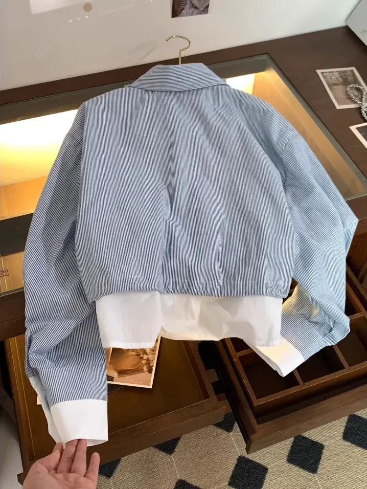 [NEW]CHICMORE Atasan modis garis-garis lengan panjang simple elegan