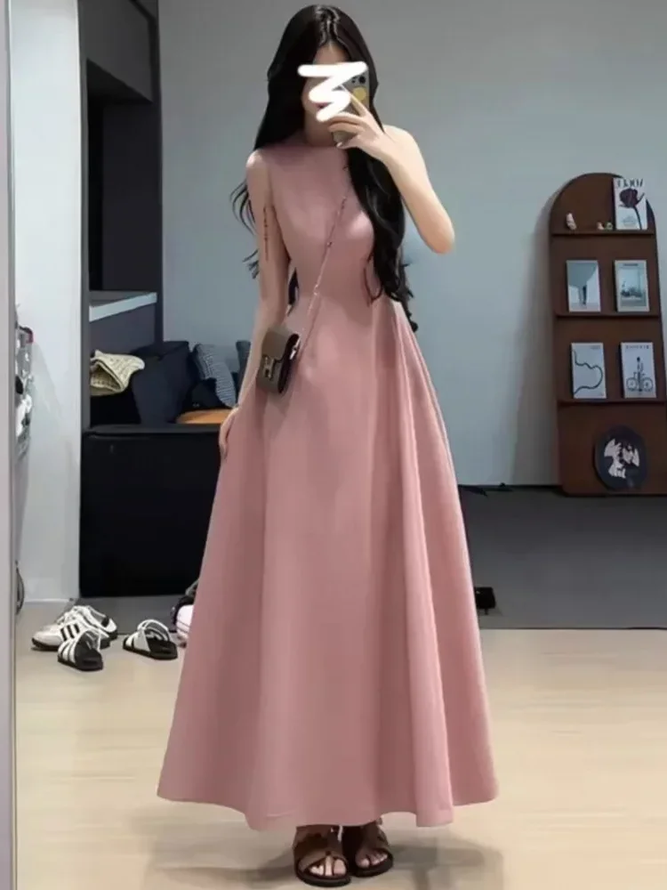 [NEW]CHICMORE Gaun panjang tanpa lengan model a-line yang mewah