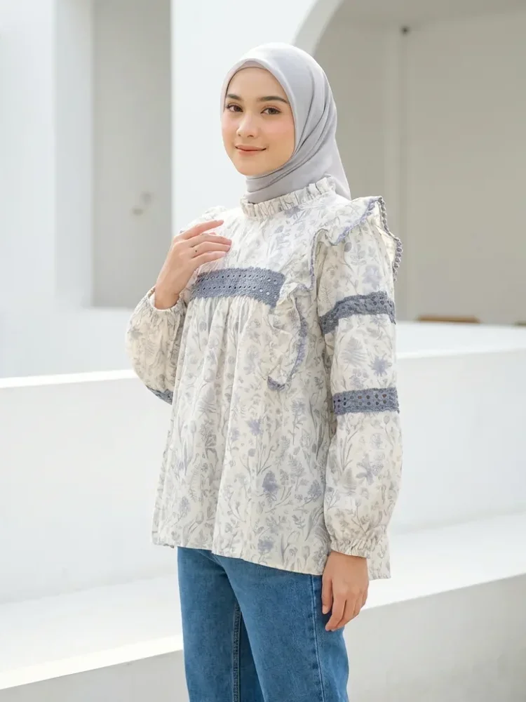 CHICMORE Atasan kemeja lengan panjang gaya korea kasual model baru untuk wanita