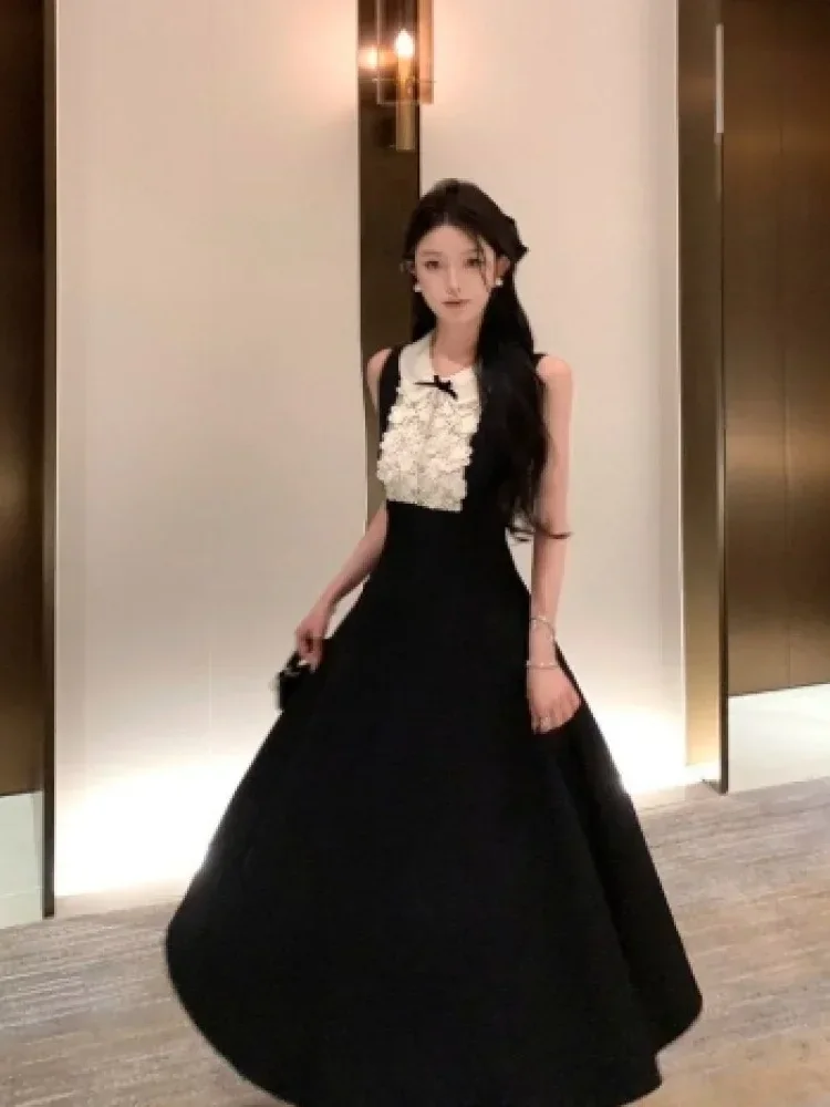 [DISKON KILAT]CHICMORE Gaun wanita model hepburn tanpa lengan gaya mewah