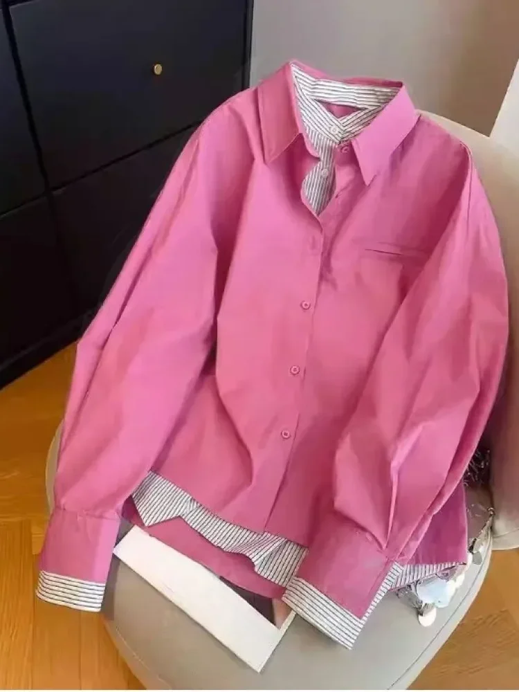 [NEW]CHICMORE Atasan kemeja wanita elegan dengan kancing aktif di depan