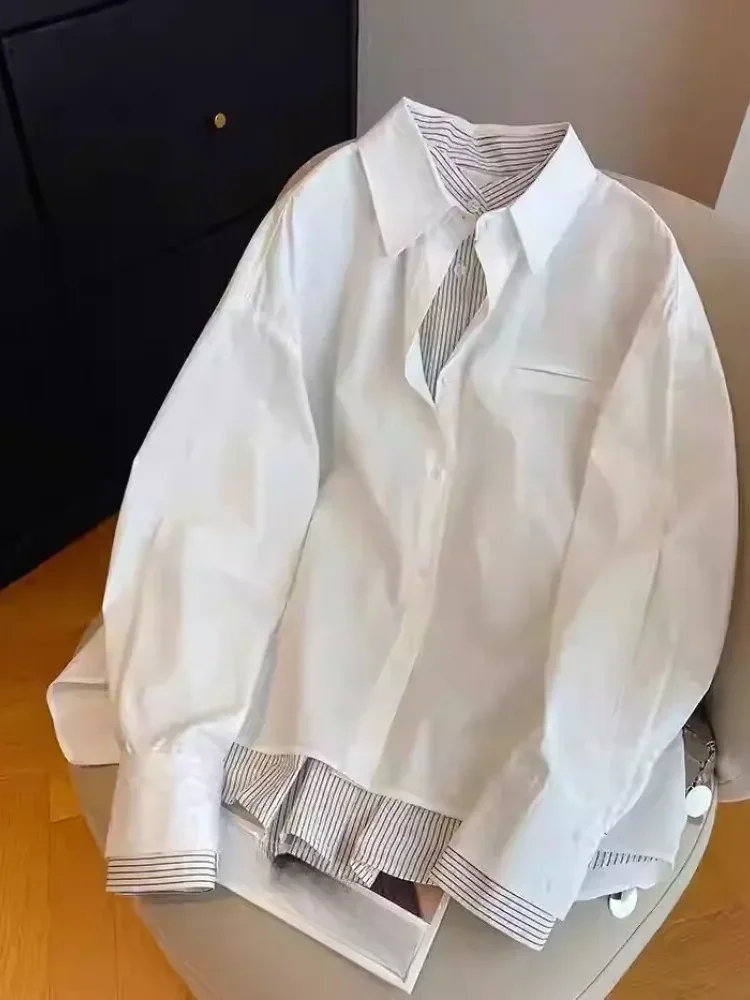 [NEW]CHICMORE Atasan kemeja wanita elegan dengan kancing aktif di depan