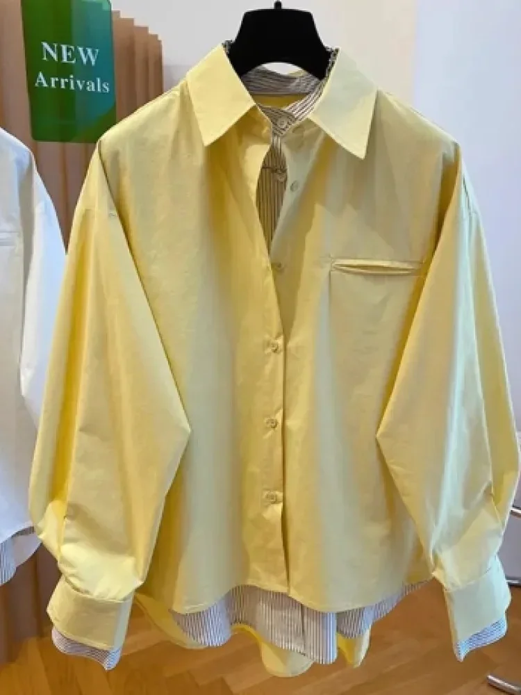 [NEW]CHICMORE Atasan kemeja wanita elegan dengan kancing aktif di depan