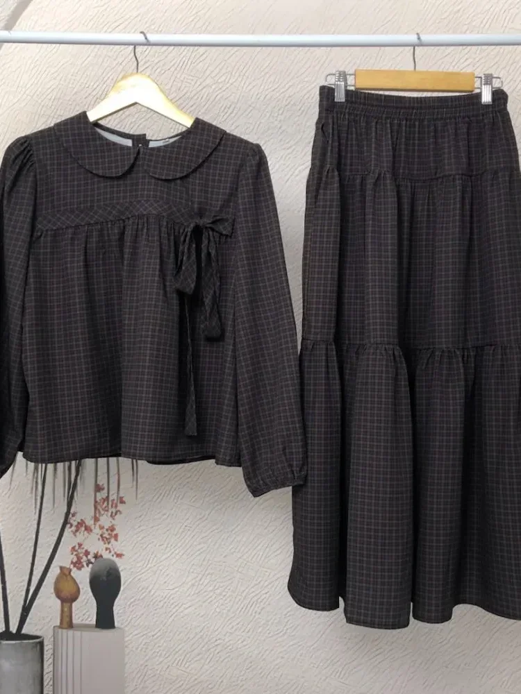 [NEW]CHICMORE Setelan dua potong untuk wanita motif bunga cantik korean style