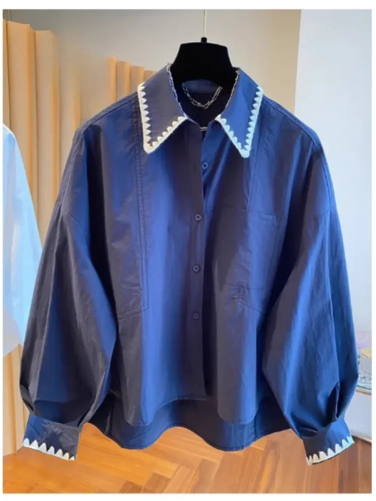 [NEW]CHICMORE Atasan kemeja lengan panjang kancing aktif sebaris bergaya modis