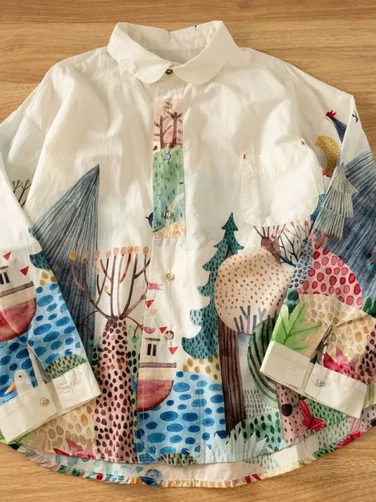 [READY STOCK]CHICMORE Atasan kemeja motif unik terbaru dengan kancing sebaris dan variasi saku cantik