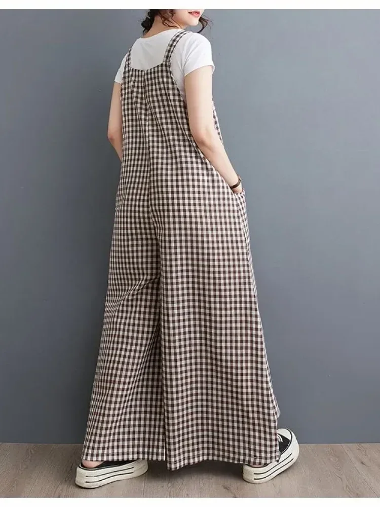 [READY STOCK]CHICMORE Jumpsuit kotak-kotak longgar yang modis (tanpa rompi)