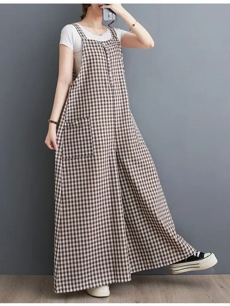 [READY STOCK]CHICMORE Jumpsuit kotak-kotak longgar yang modis (tanpa rompi)