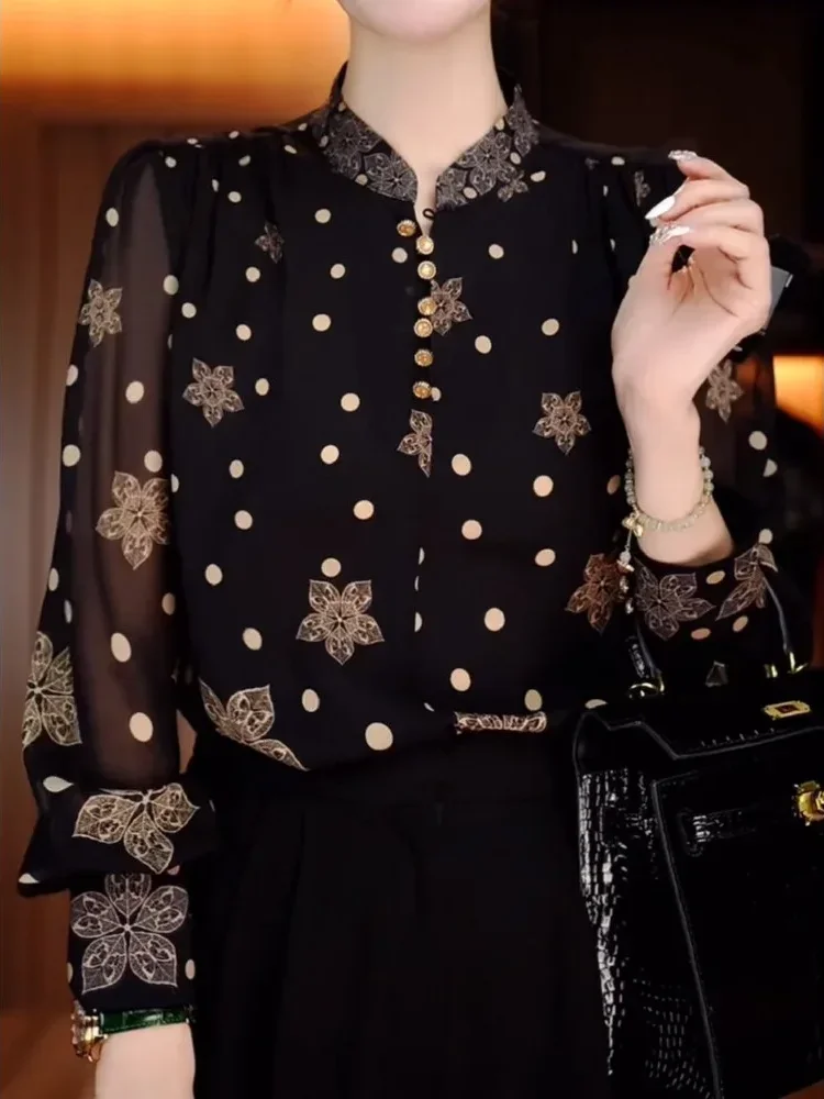 [DISKON KILAT]FADFAD Atasan kemeja gaya retro motif unik kancing sebaris