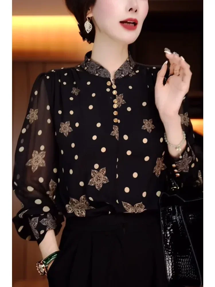 [DISKON KILAT]FADFAD Atasan kemeja gaya retro motif unik kancing sebaris