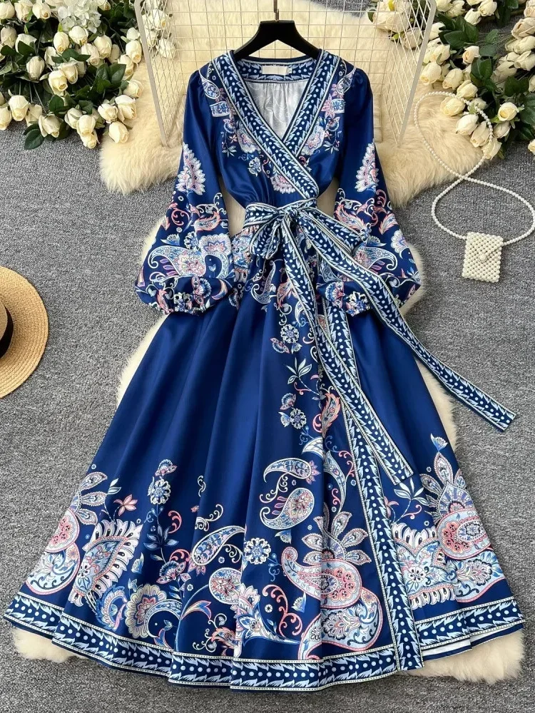 [READY STOCK]FADFAD Gaun panjang bermotif rok model a line dengan gaya kasual untiuk wanita