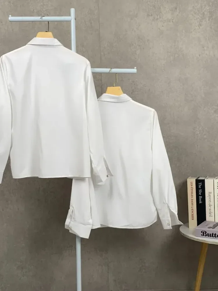 FADFAD Women's long-sleeved side-buttoned, embroidered, fitted shirt