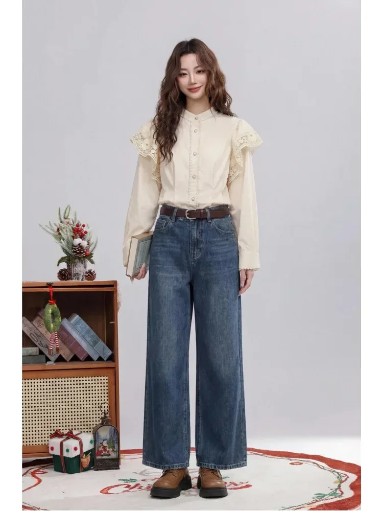 [READY STOCK]FADFAD Wanita longgar daun tepi lengan panjang top