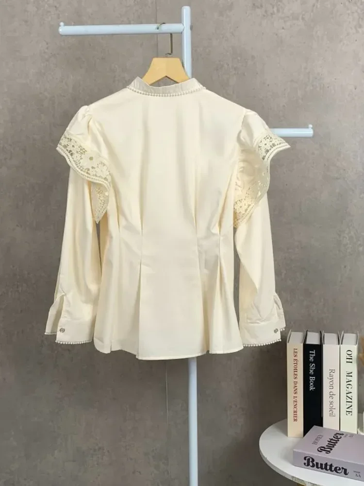 [READY STOCK]FADFAD Wanita longgar daun tepi lengan panjang top