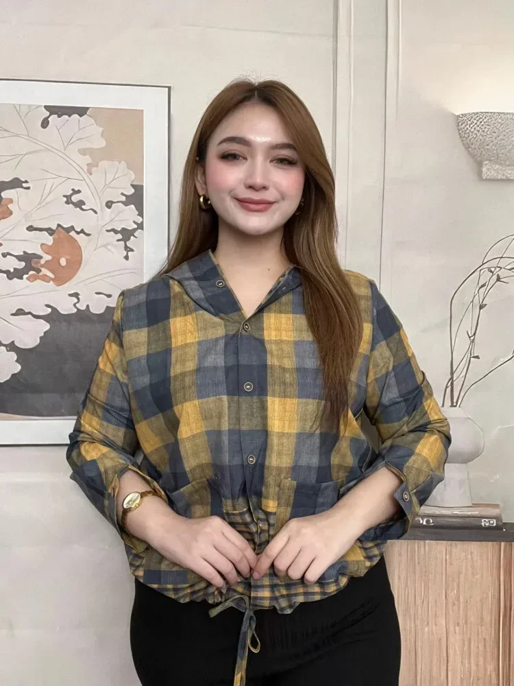 [READY STOCK]FADFAD Kemeja cetak temperamen gaya baru wanita atasan elegan