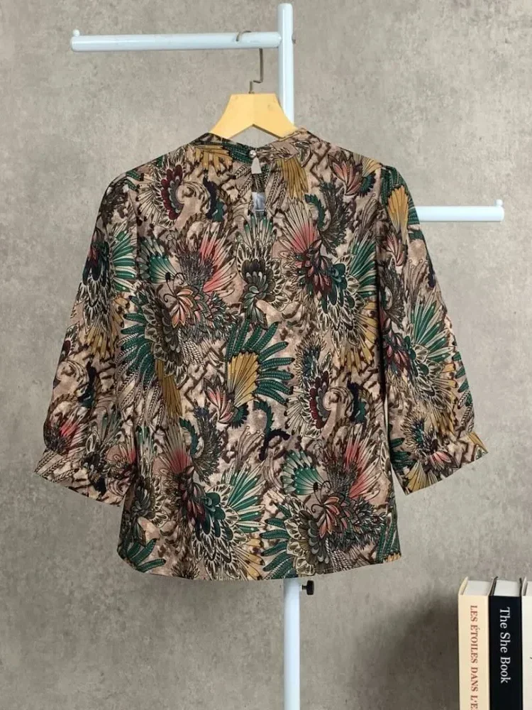[READY STOCK]FADFAD Kemeja cetak temperamen gaya baru wanita atasan elegan