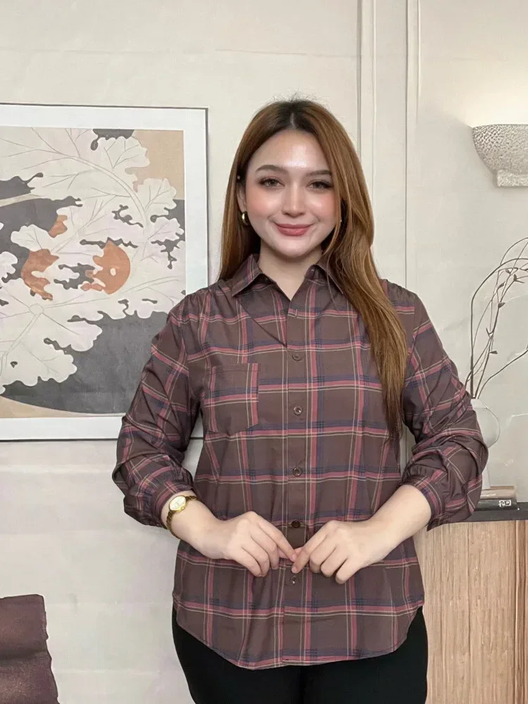 FADFAD Kemeja cetak temperamen gaya baru wanita atasan elegan