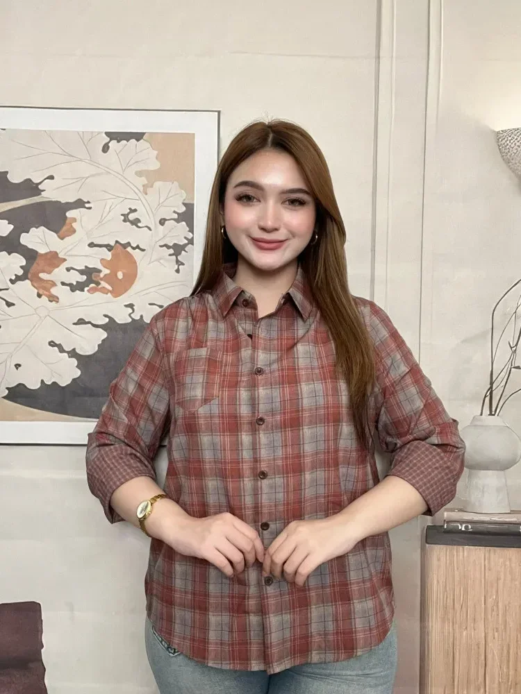 FADFAD Kemeja cetak temperamen gaya baru wanita atasan elegan