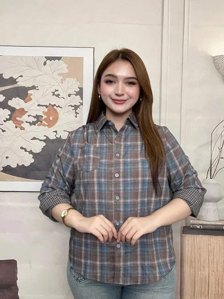 FADFAD Kemeja cetak temperamen gaya baru wanita atasan elegan