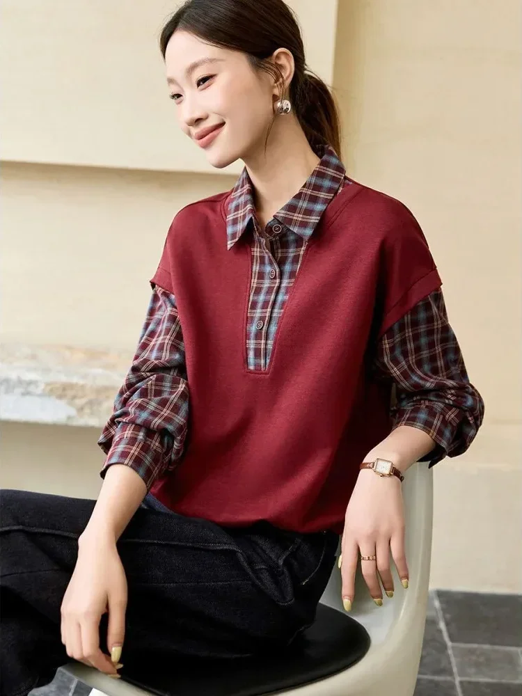 [NEW]FADFAD Atasan kemeja model kekinian lengan panjang dengan gaya modis untuk wanita