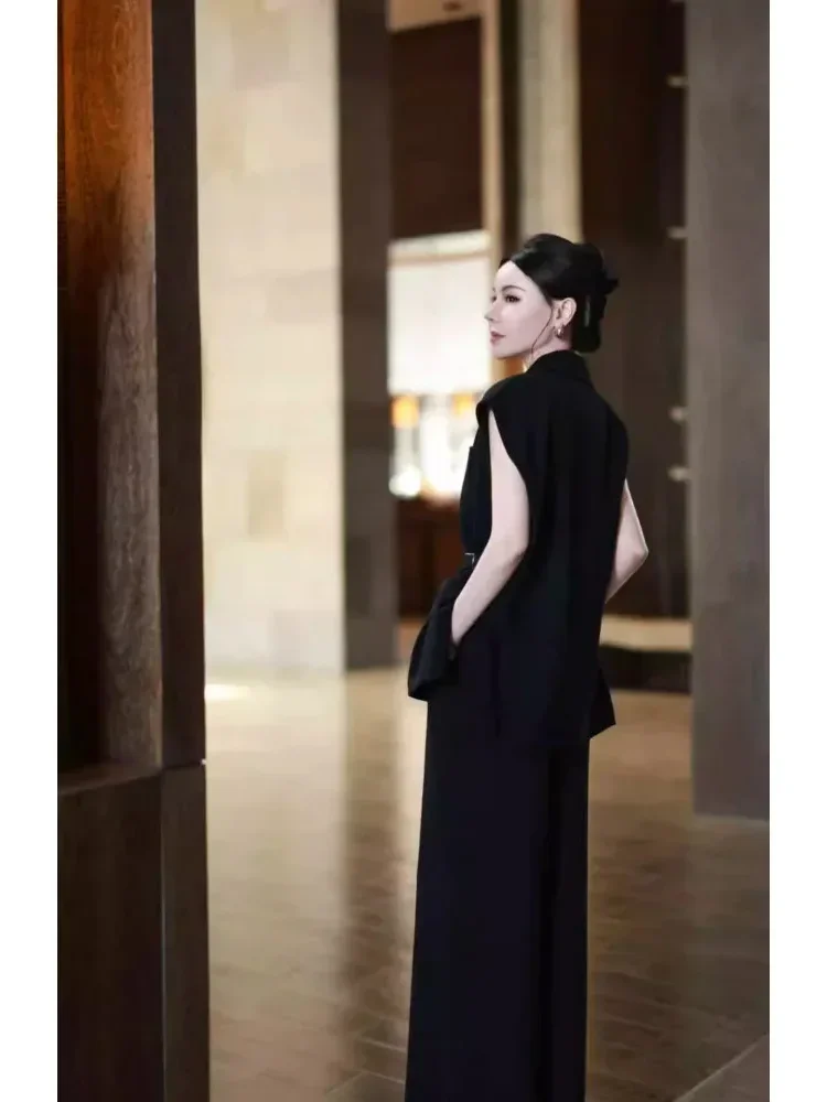 [CUCI GUDANG]FADFAD Setelan atasan vest + celana kelas atas dua potong untuk wanita trendi