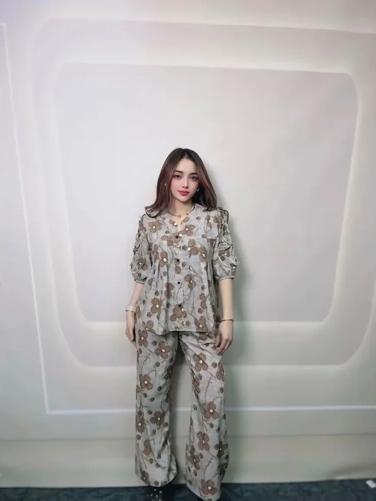 [NEW]FADFAD Setelan bermotif modis dan elegan yang menutupi lemak dan membuat tubuh terlihat langsing