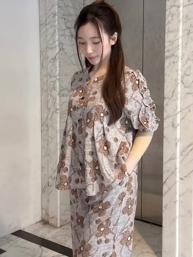 [NEW]FADFAD Setelan bermotif modis dan elegan yang menutupi lemak dan membuat tubuh terlihat langsing