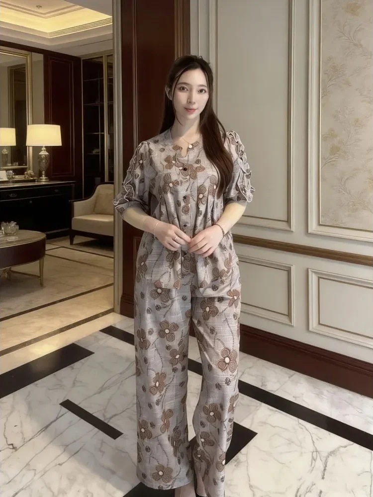 [NEW]FADFAD Setelan bermotif modis dan elegan yang menutupi lemak dan membuat tubuh terlihat langsing