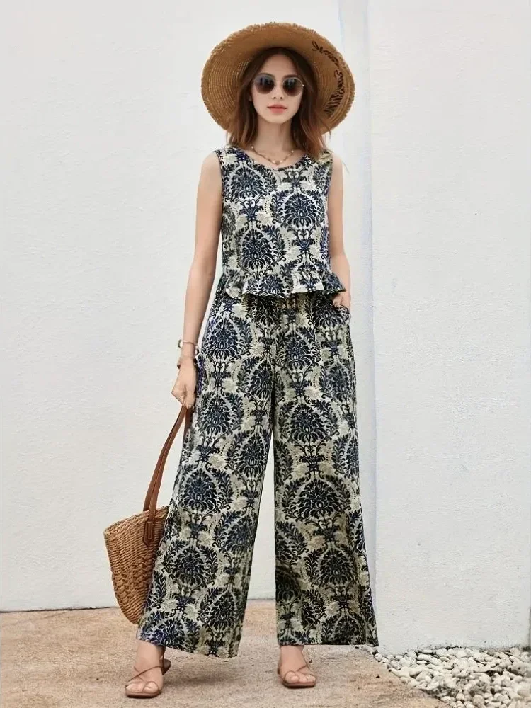 [NEW]FADFAD Setelan dua potong palsu atasan lengan pendek kerah v+ celana panjang gaya korea terbaru