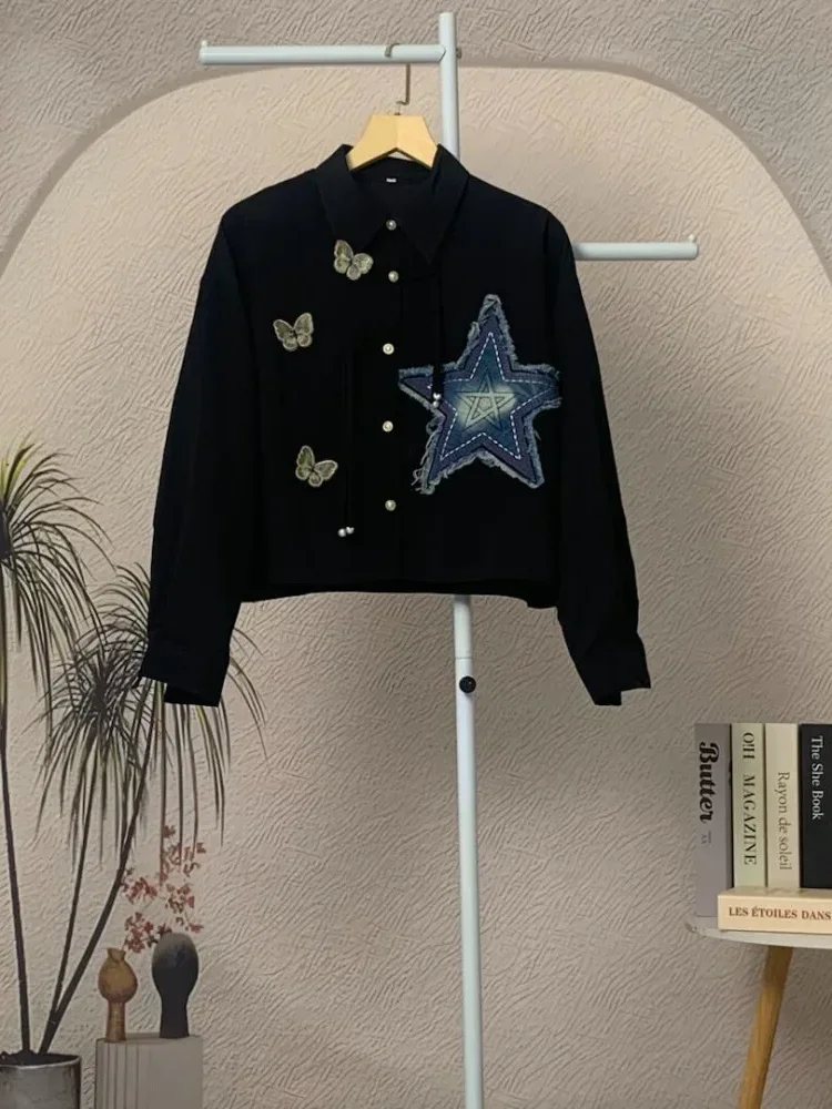 FADFAD Atasan kemeja lengan panjang wanita gaya cina baru