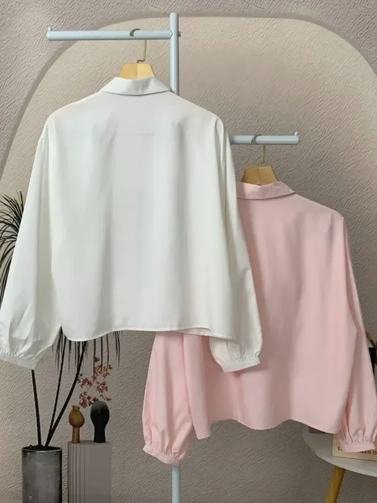 [READY STOCK]FADFAD Atasan lengan panjang longgar modis dengan aksesori beruang yang indah