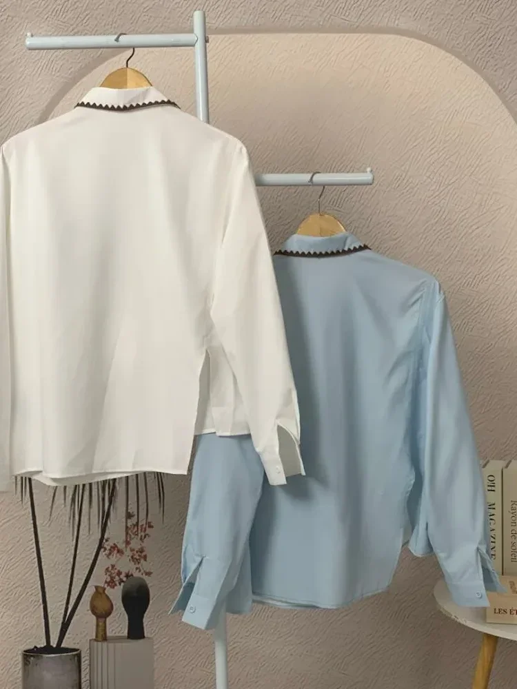 FADFAD Atasan kemeja mode baru lengan panjang gaya populer wanita