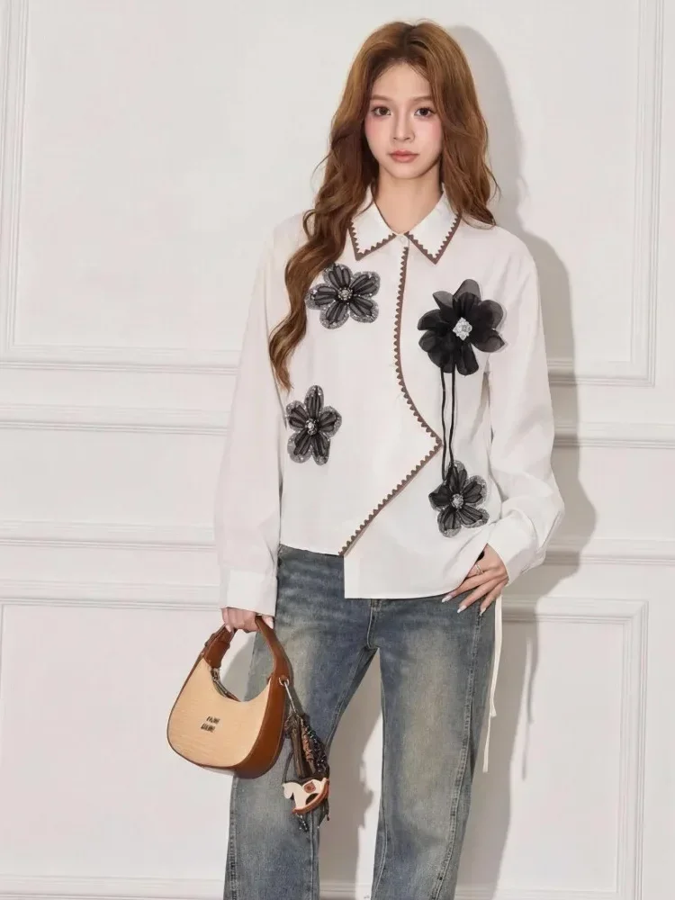 FADFAD Atasan kemeja mode baru lengan panjang gaya populer wanita