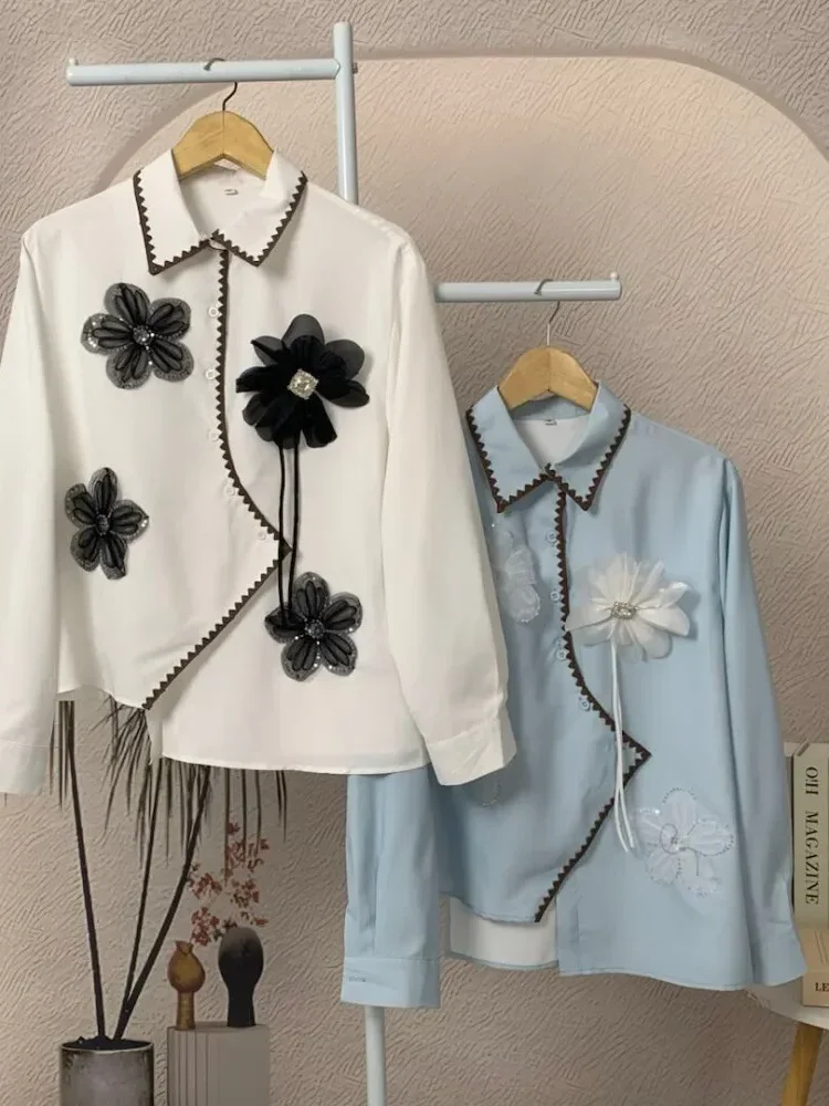 FADFAD Atasan kemeja mode baru lengan panjang gaya populer wanita