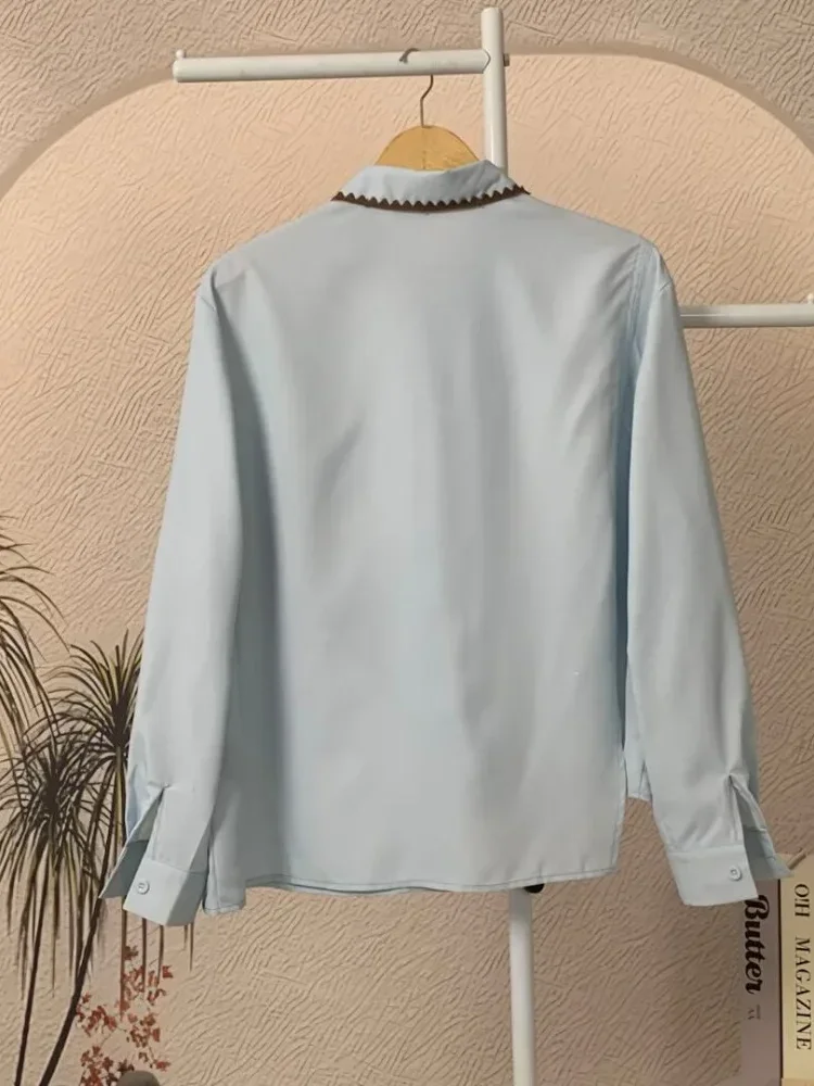 FADFAD Atasan kemeja mode baru lengan panjang gaya populer wanita