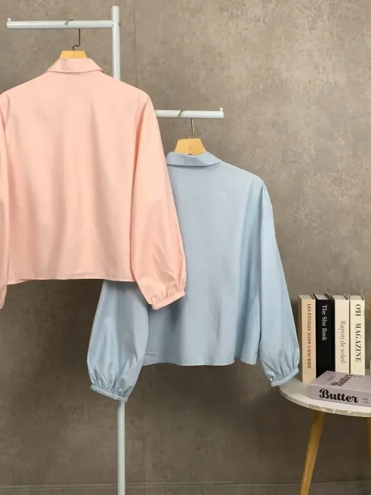 [READY STOCK]FADFAD Atasan lengan panjang yang modis dan longgar, dipadukan dengan motif kupu-kupu bordir tiga dimensi