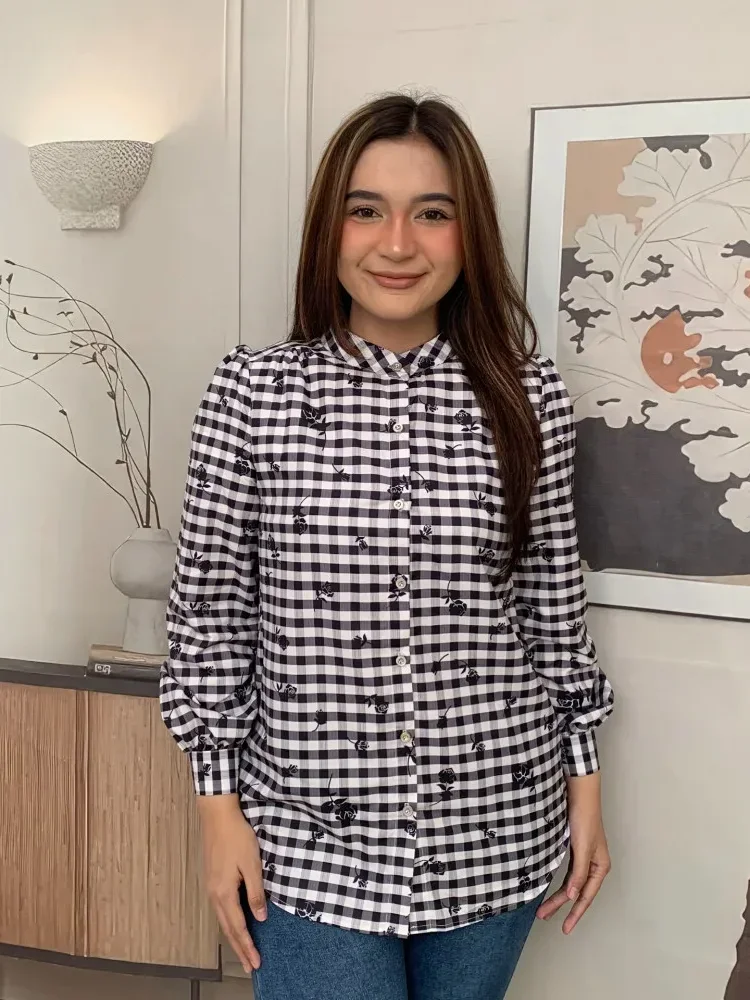 [DISKON KILAT]FADFAD Fashion new temperament print thin sunscreen shirt women loose slim this year's popular shirt