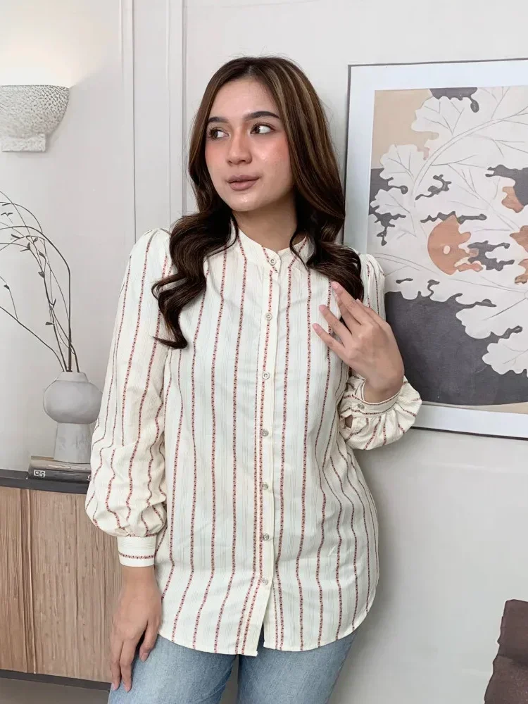 [DISKON KILAT]FADFAD Fashion new temperament print thin sunscreen shirt women loose slim this year's popular shirt