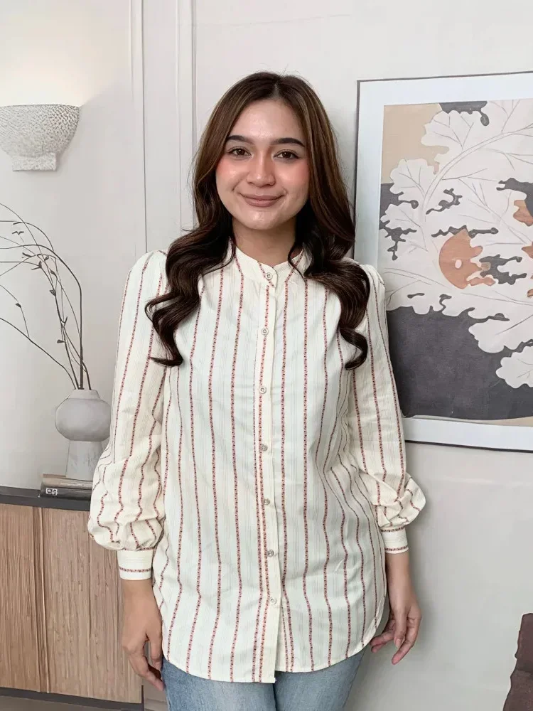 [DISKON KILAT]FADFAD Fashion new temperament print thin sunscreen shirt women loose slim this year's popular shirt