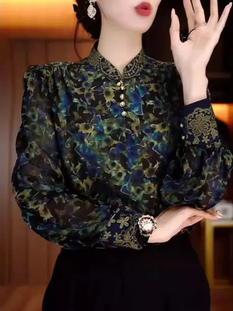 FADFAD Kemeja cetak temperamen gaya baru wanita atasan elegan